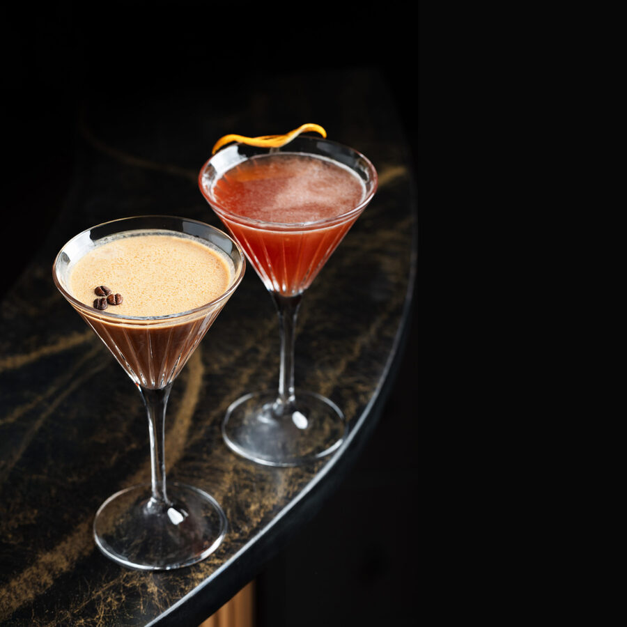 Two cocktails served at the Riverside bar